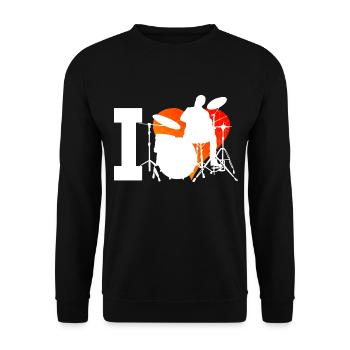 Femmes Hommes Batteur Batteur Batterie - Sweat-shirt Unisexe - noir - Devant - Alina (178cm) & Michal (187cm)