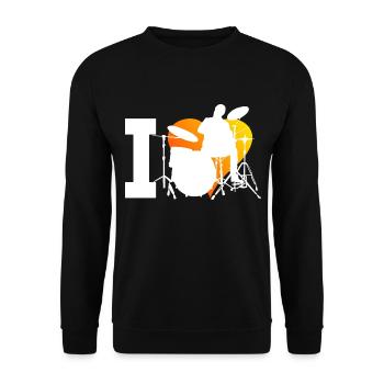 Men's Drummer Percussionist - Unisex Sweatshirt - black - Front - Alina (178cm) & Michal (187cm)