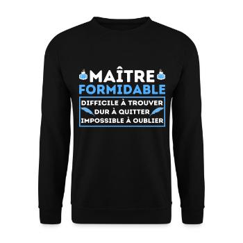Remerciements Maitre Formidable Cadeau Enseignants - Sweat-shirt Unisexe - noir - Devant - Alina (178cm) & Michal (187cm)