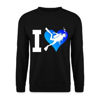 Free Dive Diving Diver Scuba Diver Scuba Diver - Unisex Sweatshirt - black - Front - Alina (178cm) & Michal (187cm)