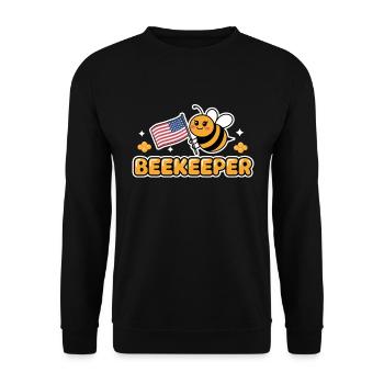 Apiculteur Usa Flag Bee Apiary Expert en apiculture - Sweat-shirt Unisexe - noir - Devant - Alina (178cm) & Michal (187cm)