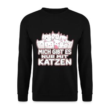 Chat Chat Chat Chat Cats T-shirt cadeau - Sweat-shirt Unisexe - noir - Devant - Alina (178cm) & Michal (187cm)