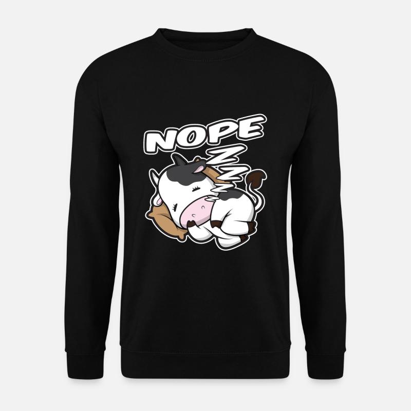 Kuh Chillen Schlafen Nicht Heute Lustig Geschenk - Unisex Pullover - Schwarz