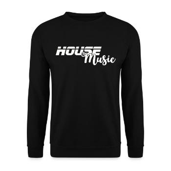 House Music Logo - Sweat-shirt Unisexe - noir - Devant - Alina (178cm) & Michal (187cm)