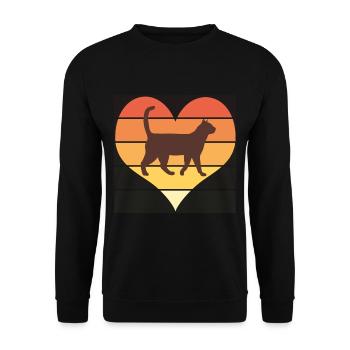love cat cats chat chats funny humour chat - Sweat-shirt Unisexe - noir - Devant - Alina (178cm) & Michal (187cm)