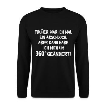 Früher war ich mal ein Arschloch - Unisex Pullover - Schwarz - Vorne - Alina (178cm) & Michal (187cm)