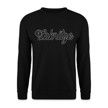 Lakritze naschen - Spruch - Unisex Pullover - Schwarz - Vorne - Alina (178cm) & Michal (187cm)