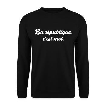 La république, c'est moi President 2022 - Sweat-shirt Unisexe - noir - Devant - Alina (178cm) & Michal (187cm)