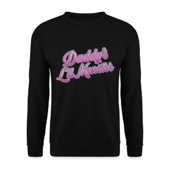 Daddy's Lil Monster- Dad's little monster - Unisex Sweatshirt - black - Front - Alina (178cm) & Michal (187cm)