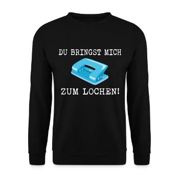 Du bringst mich zum lochen - Unisex Pullover - Schwarz - Vorne - Alina (178cm) & Michal (187cm)