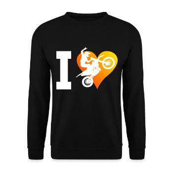 Motocross Supermoto Damen Freestyle Motocross - Unisex Pullover - Schwarz - Vorne - Alina (178cm) & Michal (187cm)