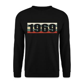 1969 Jahrgang 1969 Geschenk 1969 Geburtstag 1969 - Unisex Pullover - Schwarz - Vorne - Alina (178cm) & Michal (187cm)
