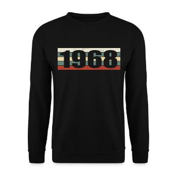 1968 Jahrgang 1968 Geschenk 1968 Geburtstag 1968 - Unisex Pullover - Schwarz - Vorne - Alina (178cm) & Michal (187cm)