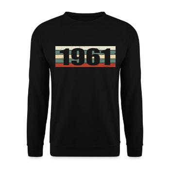 1961 Jahrgang 1961 Geschenk 1961 Geburtstag 1961 - Unisex Pullover - Schwarz - Vorne - Alina (178cm) & Michal (187cm)