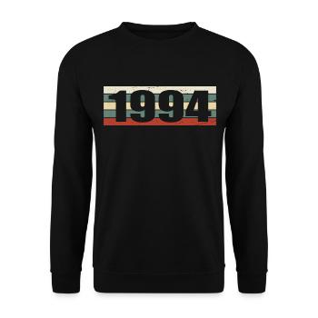 1994 Jahrgang 1994 Geschenk 1994 Geburtstag 1994 - Unisex Pullover - Schwarz - Vorne - Alina (178cm) & Michal (187cm)