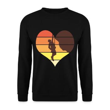 I love climbing humor climbing climb - Unisex Sweatshirt - black - Front - Alina (178cm) & Michal (187cm)