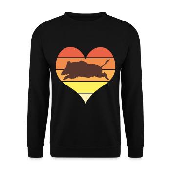 Ich mag Jagd Humor Jäger Jagd auf Wildschweine - Unisex Pullover - Schwarz - Vorne - Alina (178cm) & Michal (187cm)