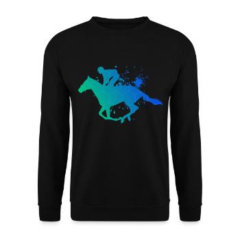 Hunting Horse Riding Ladies Show Jumping - Unisex Sweatshirt - black - Front - Alina (178cm) & Michal (187cm)