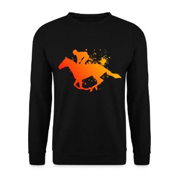 Horse Riding Racing Show Jumping Riders - Unisex Sweatshirt - black - Front - Alina (178cm) & Michal (187cm)
