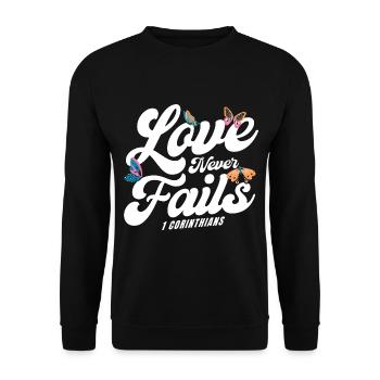 Christian Religious Bible Verse Gift - Unisex Sweatshirt - black - Front - Alina (178cm) & Michal (187cm)