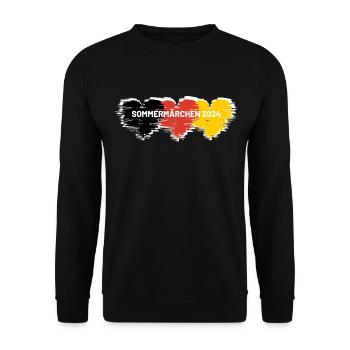 Sommermärchen 2024 Herz Deutschland - Unisex Pullover - Schwarz - Vorne - Alina (178cm) & Michal (187cm)