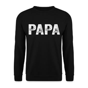 Papa Papa Papa Cadeau - Sweat-shirt Unisexe - noir - Devant - Alina (178cm) & Michal (187cm)