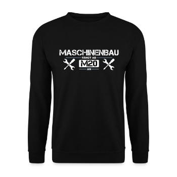 Maschinenbau Ingenieur - Lustiger Spruch - Unisex Pullover - Schwarz - Vorne - Alina (178cm) & Michal (187cm)