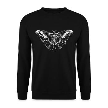Totenkopf Falter Deadwing - Unisex Pullover - Schwarz - Vorne - Alina (178cm) & Michal (187cm)