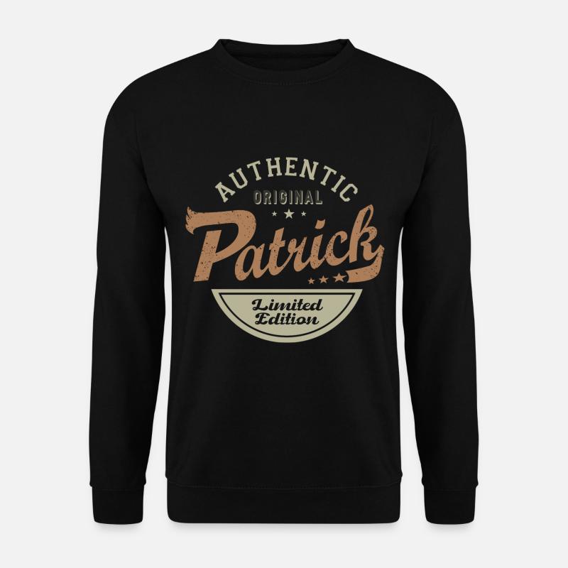 Patrick Name Geschenk Personalisiertes T-Shirt - Unisex Pullover - Schwarz