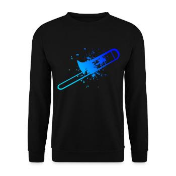 Damen Herren Posaunist Posaunistin Blechblasinstru - Unisex Pullover - Schwarz - Vorne - Alina (178cm) & Michal (187cm)