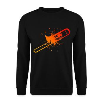 Ladies Tenor Trombone Brass Instrument Trombone - Unisex Sweatshirt - black - Front - Alina (178cm) & Michal (187cm)