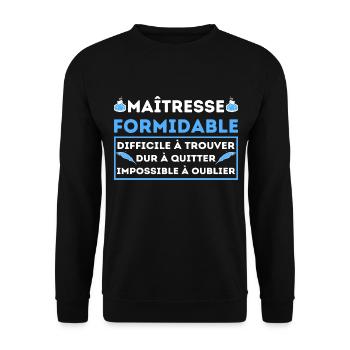 MAÎTRESSE FORMIDABLE DIFFICILE À QUITTE - Sweat-shirt Unisexe - noir - Devant - Alina (178cm) & Michal (187cm)