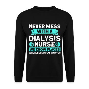 Krankenschwestern Dialyse Behandlung Krankenpflege - Unisex Pullover - Schwarz - Vorne - Alina (178cm) & Michal (187cm)