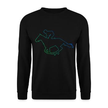 Chasse Équitation Cavalier de dressage Saut d’obstacles - Sweat-shirt Unisexe - noir - Devant - Alina (178cm) & Michal (187cm)