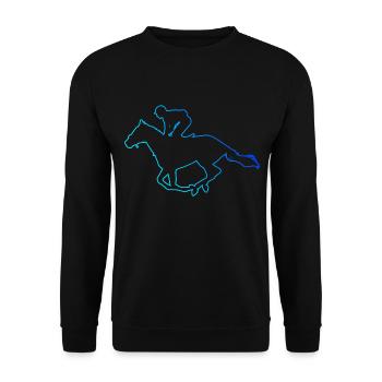 Jagdreiten Reitsport Equestrian Springreiten - Unisex Pullover - Schwarz - Vorne - Alina (178cm) & Michal (187cm)