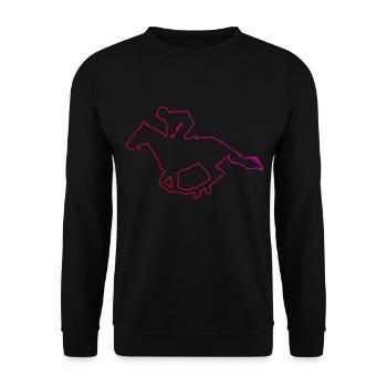 Horse Riding Reiten Dressour Reiter Herren - Unisex Pullover - Schwarz - Vorne - Alina (178cm) & Michal (187cm)