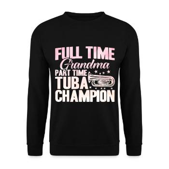 Tuba Großmutter Tuba Meisterin Geschenk - Unisex Pullover - Schwarz - Vorne - Alina (178cm) & Michal (187cm)