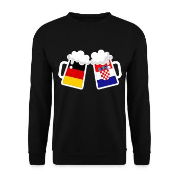 GERMANY CROATIA BEER FLAGGEN - Unisex Sweatshirt - black - Front - Alina (178cm) & Michal (187cm)