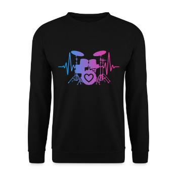 Battement cardiaque batteur Puls Drummer - Sweat-shirt Unisexe - noir - Devant - Alina (178cm) & Michal (187cm)