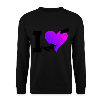 Kite Kiting Women Men Kitesurfing Kitesurfer - Unisex Sweatshirt - black - Front - Alina (178cm) & Michal (187cm)