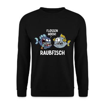 Raubfisch - Unisex Pullover - Schwarz - Vorne - Alina (178cm) & Michal (187cm)
