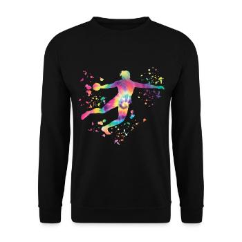 Diskuswerfer Colorsplash Diskuswurf - Unisex Pullover - Schwarz - Vorne - Alina (178cm) & Michal (187cm)