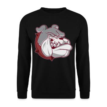 American Bulldog Hundekopf - Unisex Pullover - Schwarz - Vorne - Alina (178cm) & Michal (187cm)