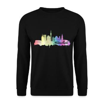 München Skyline - Unisex Pullover - Schwarz - Vorne - Alina (178cm) & Michal (187cm)