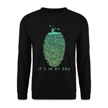 Kajakfahren in meinem DNA-Kajak-Geschenk für Männer - Unisex Pullover - Schwarz - Vorne - Alina (178cm) & Michal (187cm)