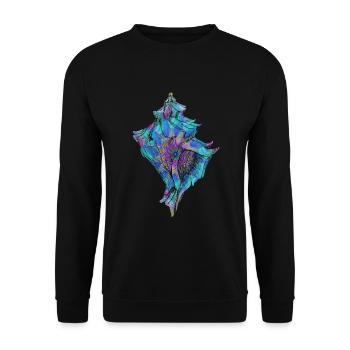 Magical Conch Shell Trippy Seashell Psychedelic - Unisex Sweatshirt - black - Front - Alina (178cm) & Michal (187cm)