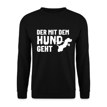 Hunde Shirt für Männer - Hund Geschenk Männer - Unisex Pullover - Schwarz - Vorne - Alina (178cm) & Michal (187cm)