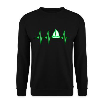 Voilier Battement de cœur d’un skipper à la voile - Sweat-shirt Unisexe - noir - Devant - Alina (178cm) & Michal (187cm)
