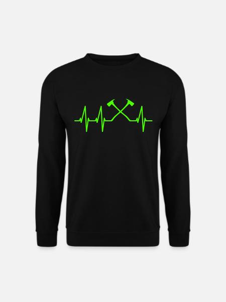 herzschlag feuerwehr feuerwehraxt - Unisex Pullover - Schwarz