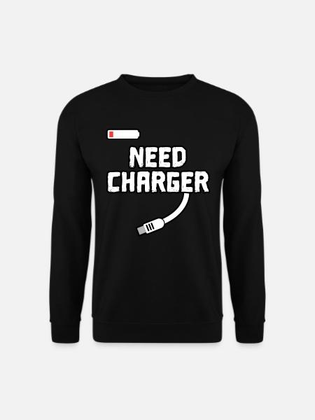need charger - Handy Ladegerät Ladekabel Frager - Unisex Pullover - Schwarz